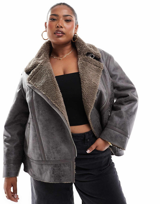 Curve Borg Aviator Jacket