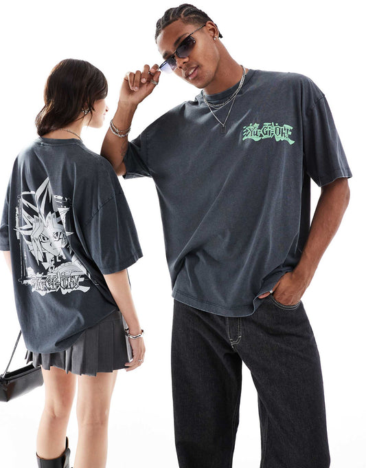 Unisex Oversized License T-Shirt With Yu-Gi-Oh Prints