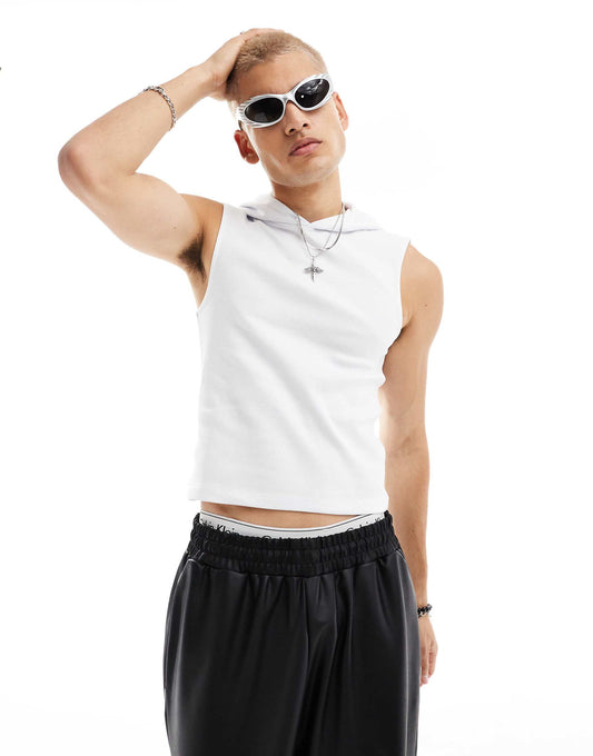 Hooded Muscle Fit Festival Vest