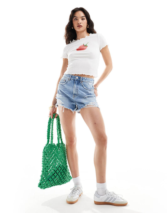 Ripped Denim Short