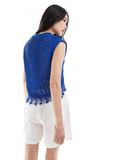Crochet Top With Tassel Hem