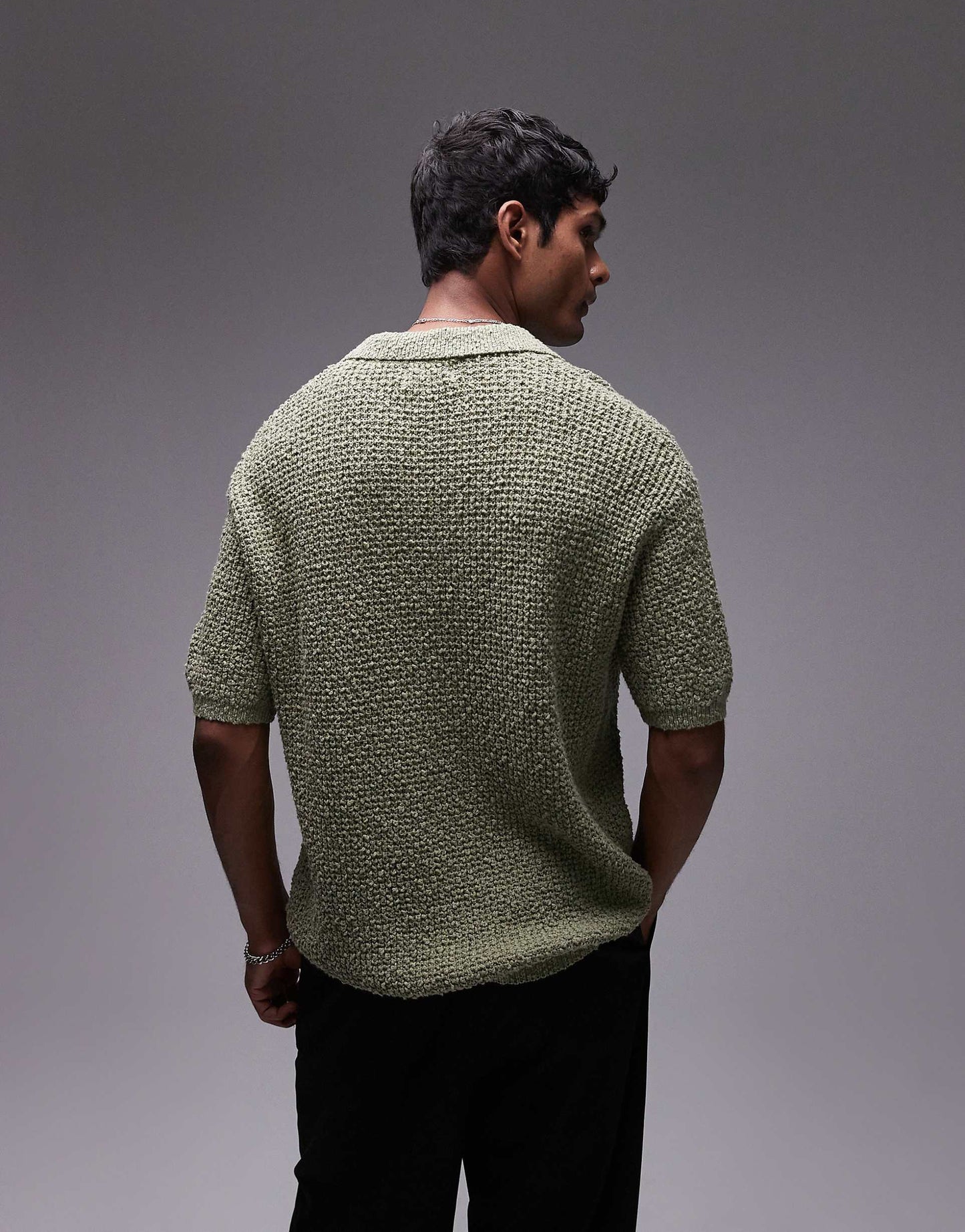 Knitted Cotton Revere Polo