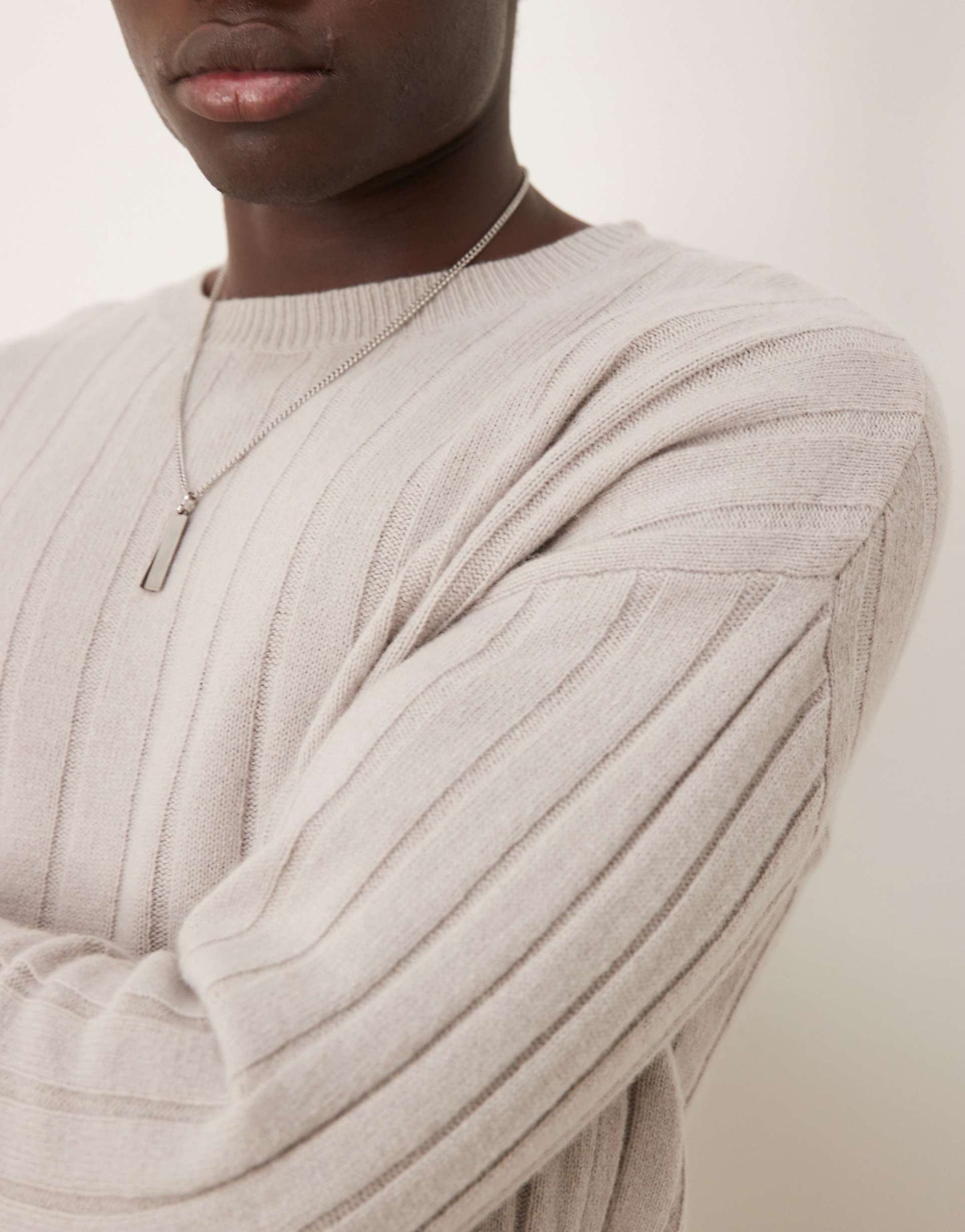 Relaxed Knitted Lambswool Wide Rib Jumper