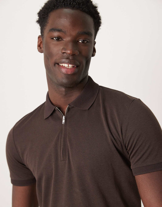 Polo Shirt With Half Zip