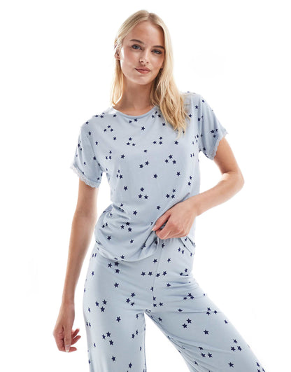 Mix & Match Super Soft Star Print Pyjama Tee