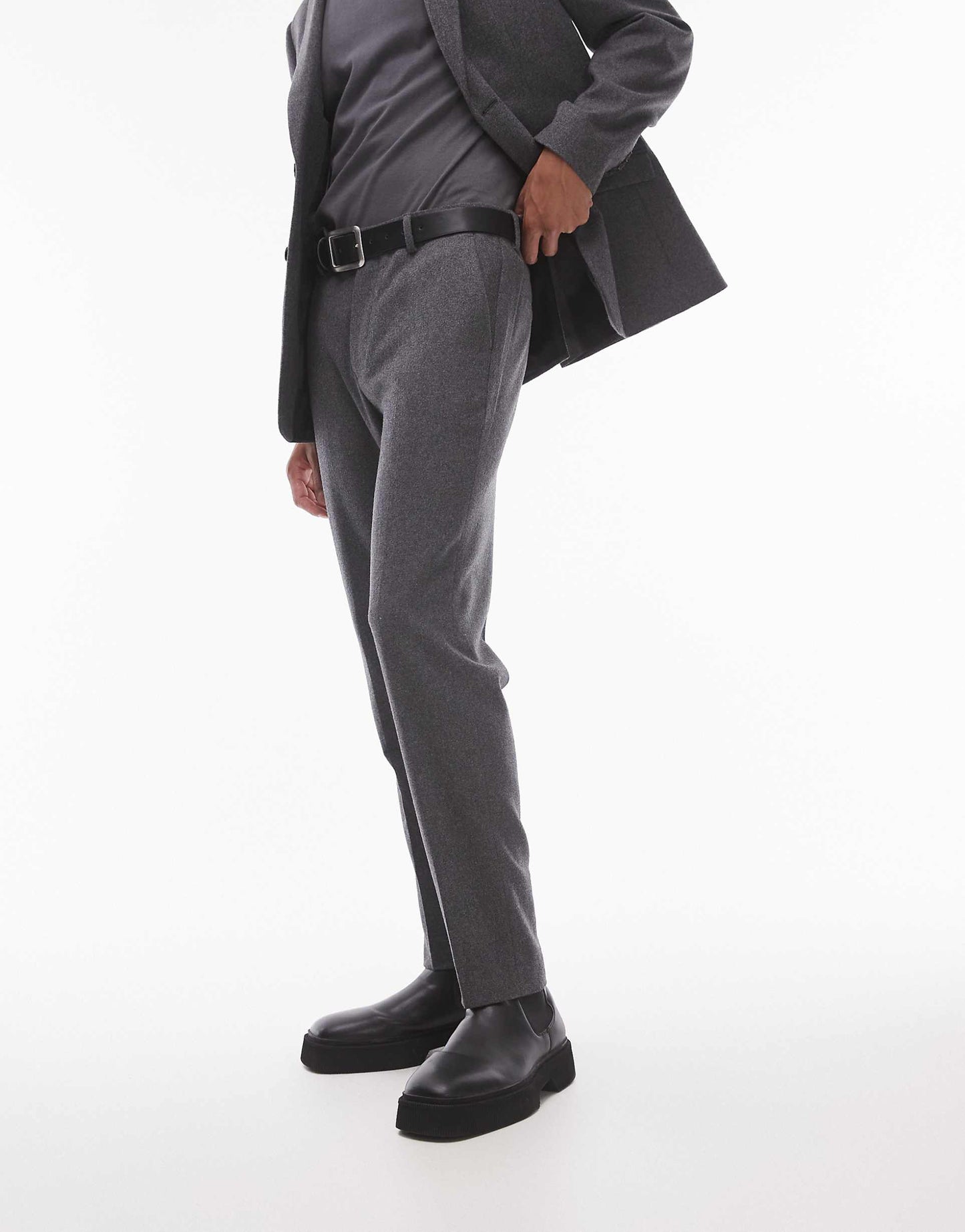 Premium Wool Mix Slim Suit Trousers