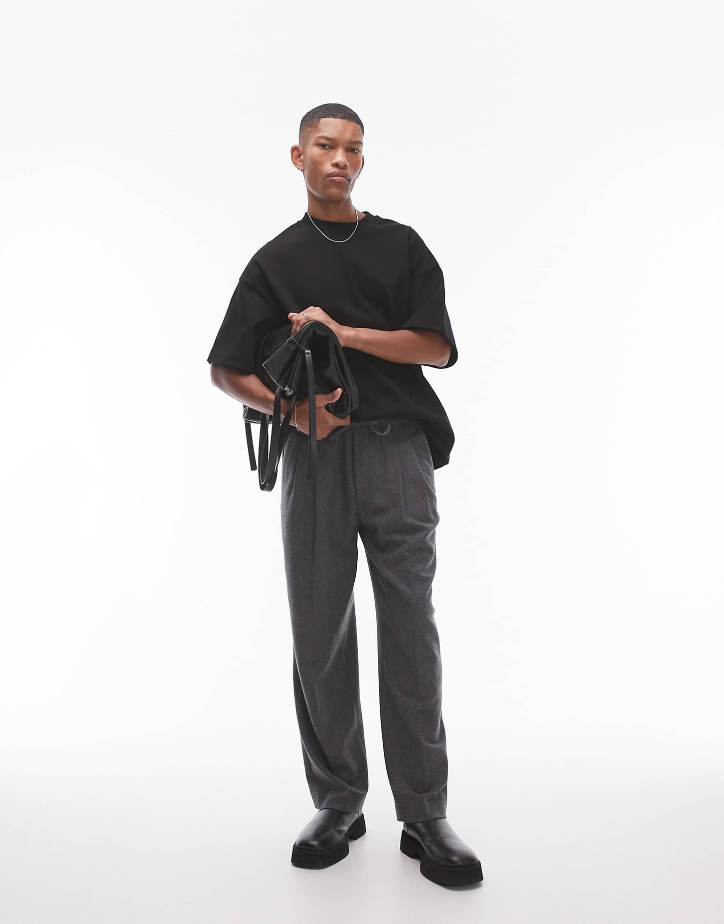 Premium Wool Mix Wide Leg Trousers