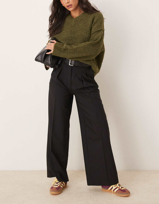 Belted Relaxed Tailored Trouser
