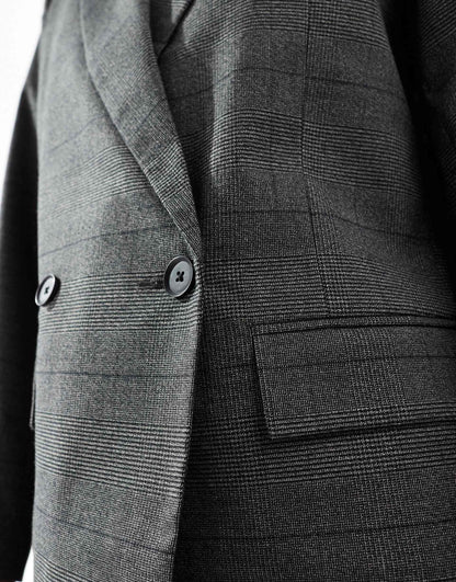 Double Breasted Check Blazer