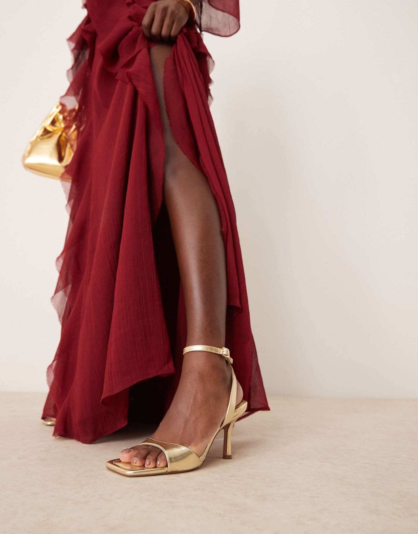 Hollow Barely There Heeled Sandals