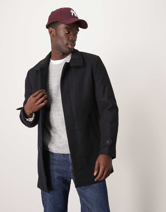 Reuben Overcoat With Funnel Neck
