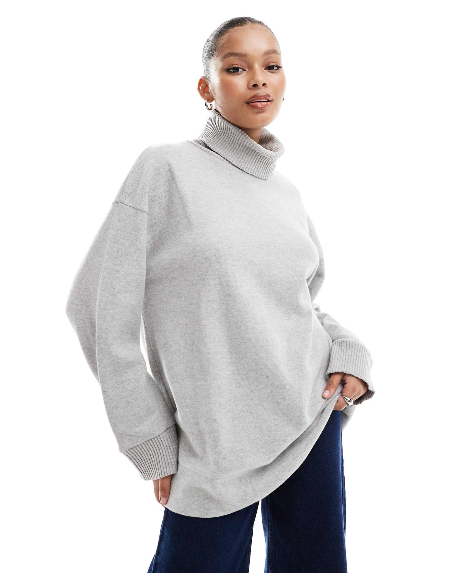 Supersoft Long Line Roll Neck