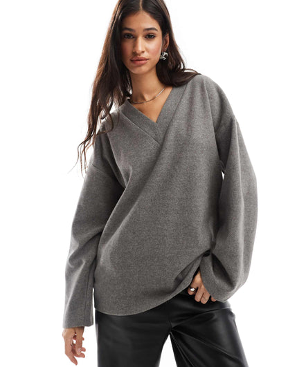 Supersoft Oversized V Neck Jumper