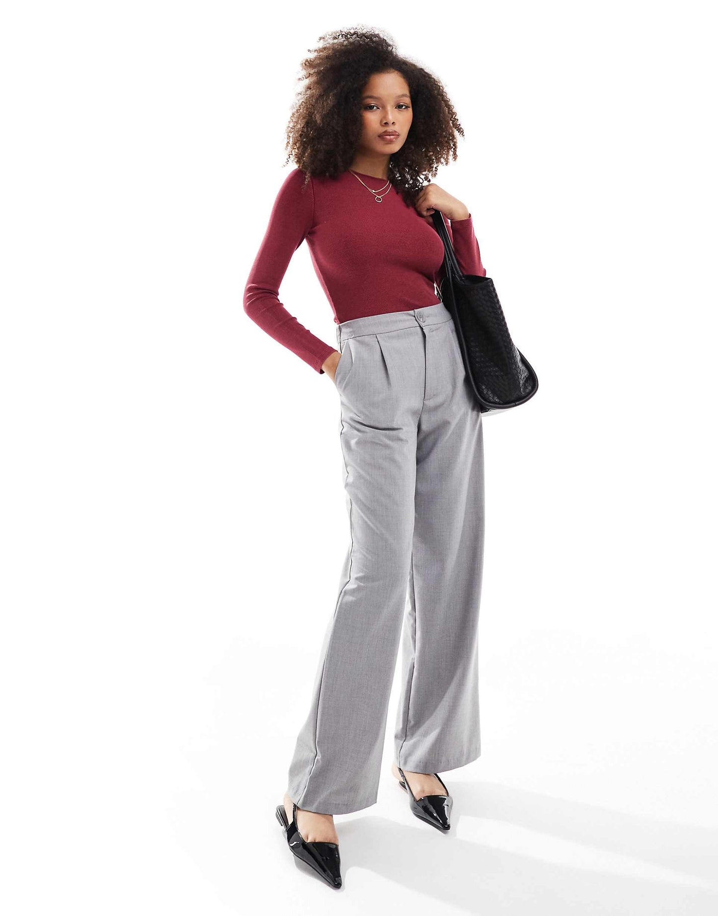 Long Sleeve Rib Crew Neck Top