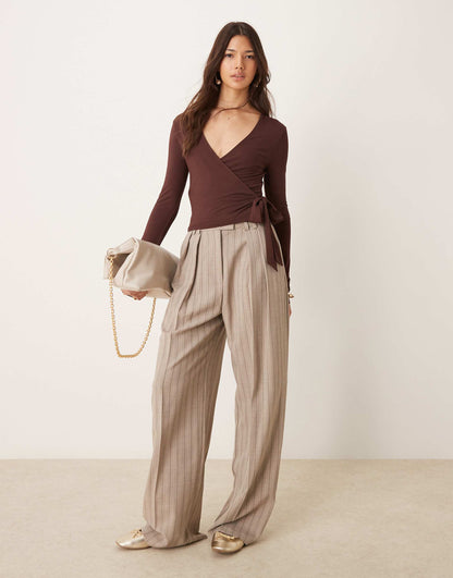 Long Sleeve Jersey Wrap Top