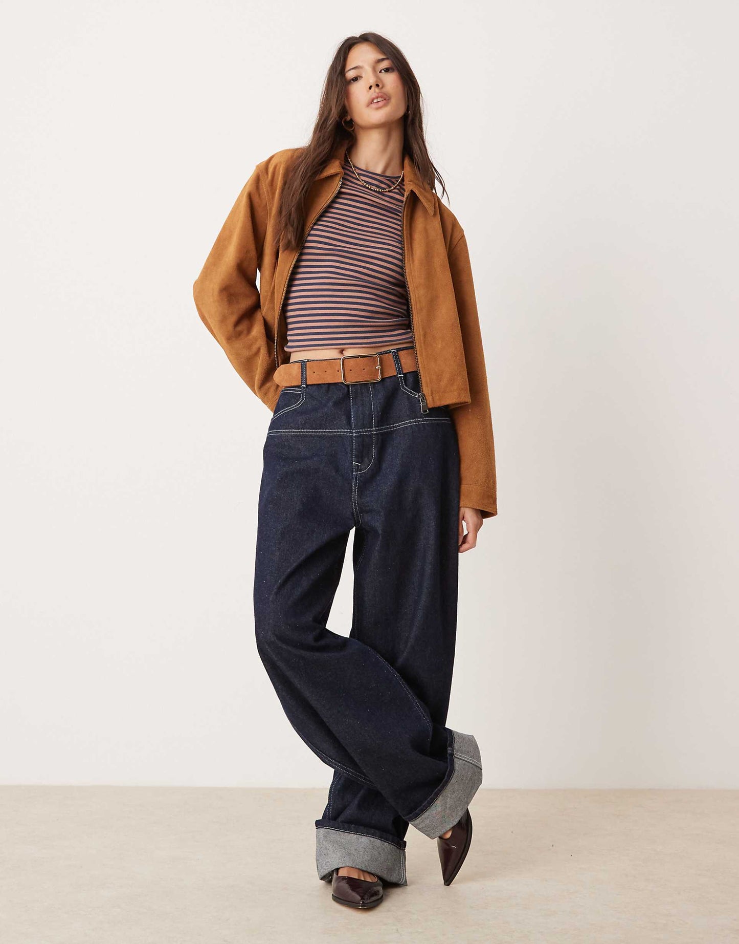 Long Sleeve Rib Crew Neck Top