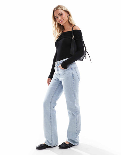 Petite Long Sleeve Bardot Bodysuit