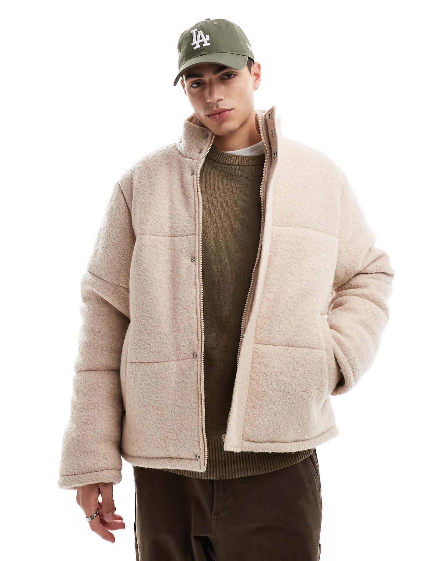 Textured Wool Puffer Jacket