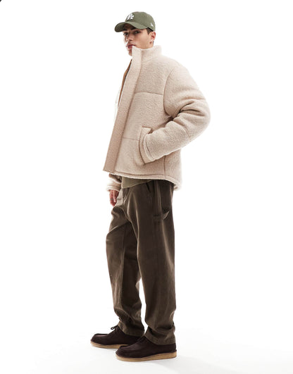 Textured Wool Puffer Jacket