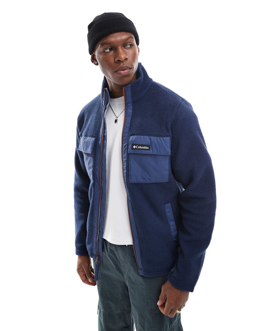 Colourblock Pebbled Full Zip Fleece