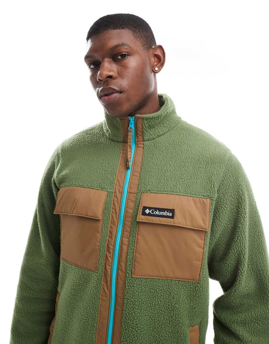 Colourblock Pebbled Full Zip Fleece