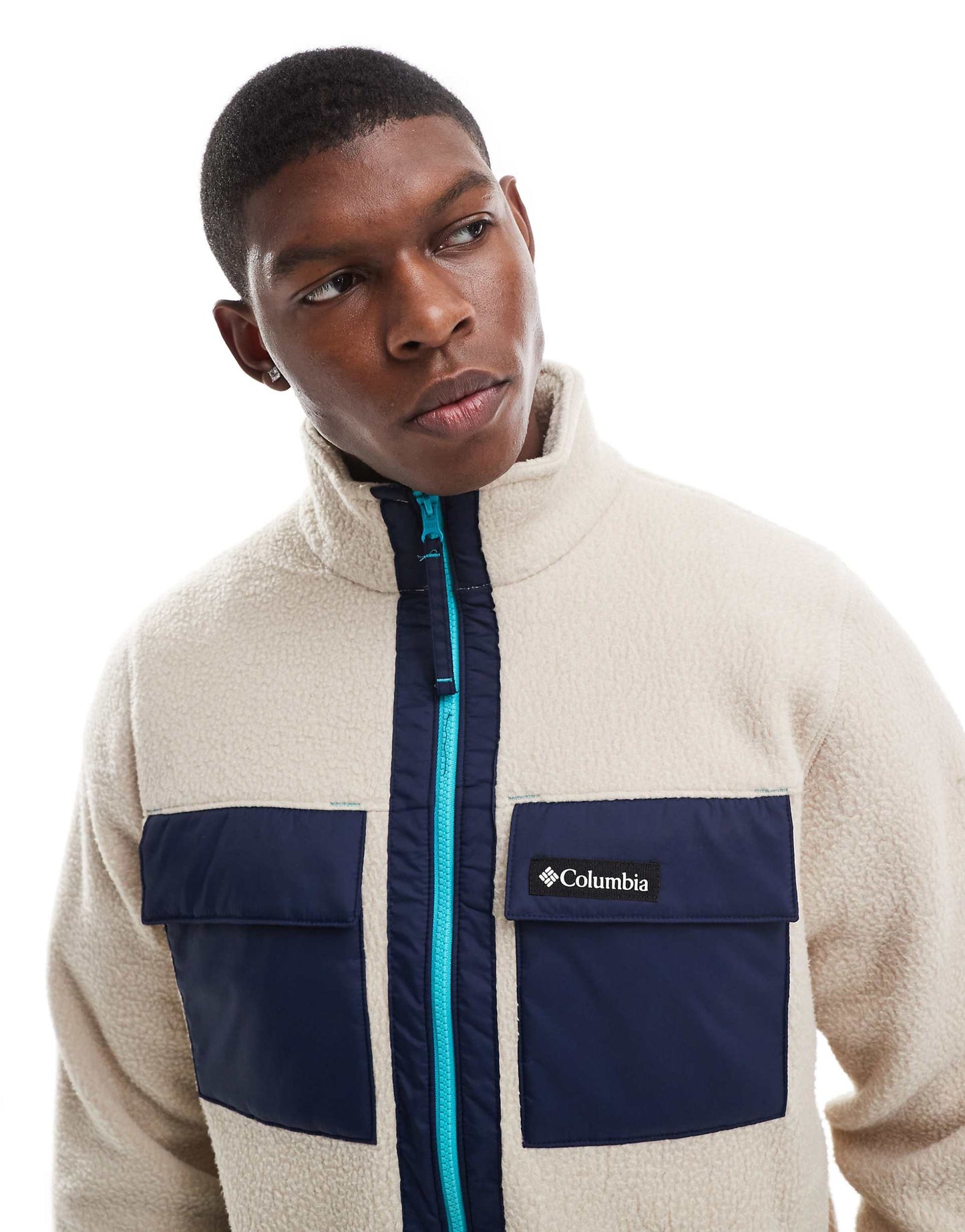 Colourblock Pebbled Full Zip Fleece