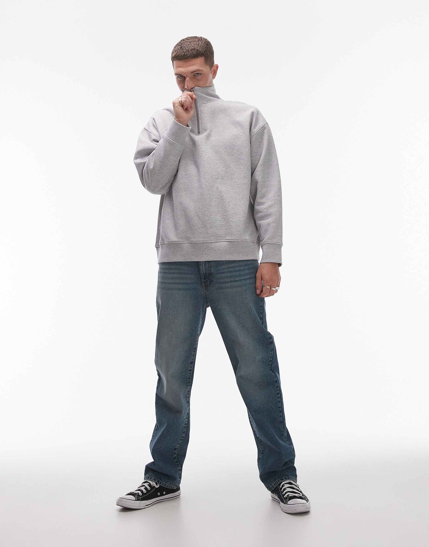 Premium Heavyweight Oversized 1/4 Zip Sweatshirt