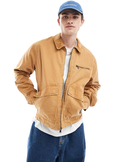 Washed Canvas Zip Jacket