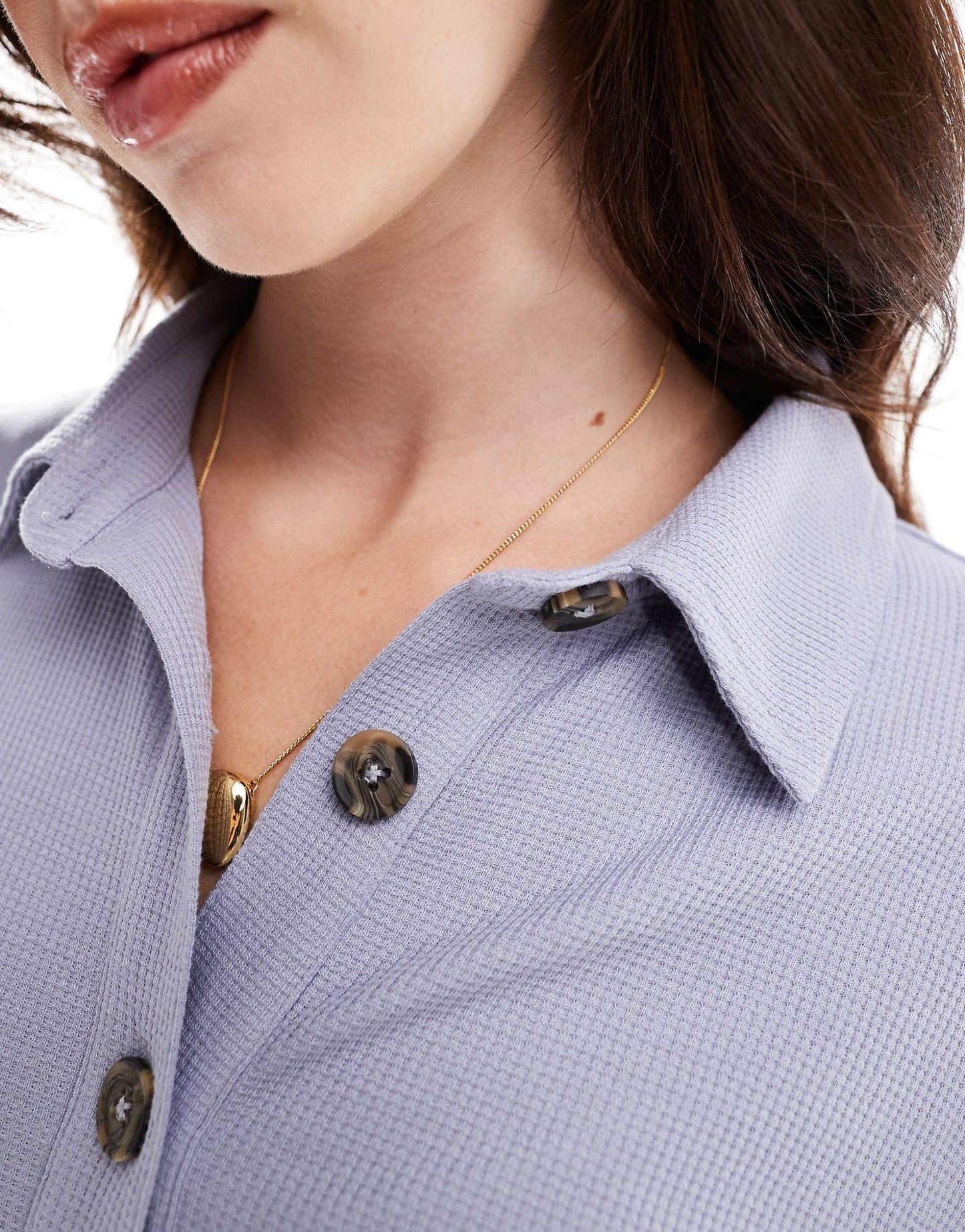 Boxy Playsuit With Shirt Collar And Half Button Placket