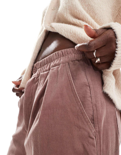 Cord Cropped Balloon Trousers