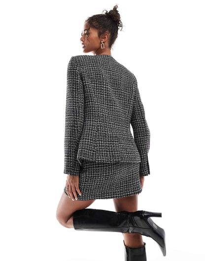 Nipped Waist Boucle Jacket Co-Ord
