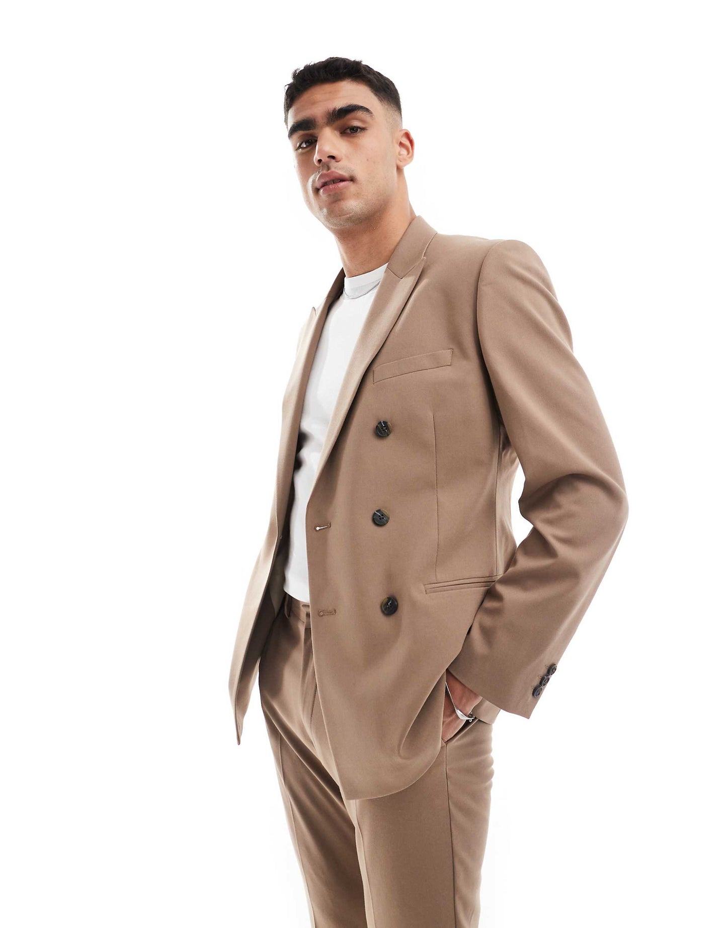 Double Breasted Slim Suit Jacket