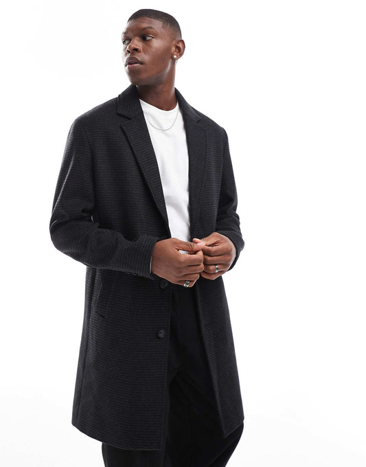 Wool Mix Long Overcoat