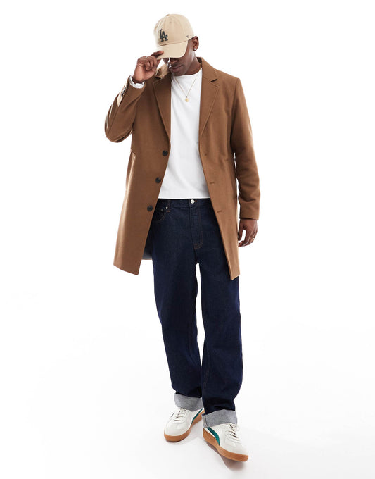 Wool Mix Long Overcoat