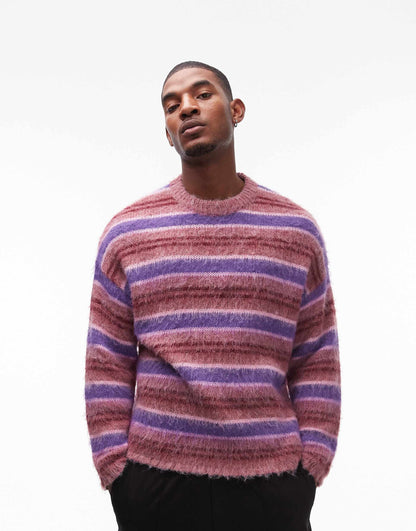 Oversized Brushed Striped Jumper