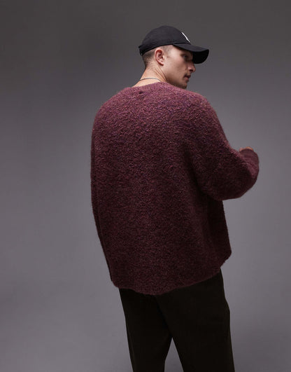 Oversized Boucle Cardigan