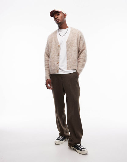 Relaxed Fit Heavily Brushed Cardigan