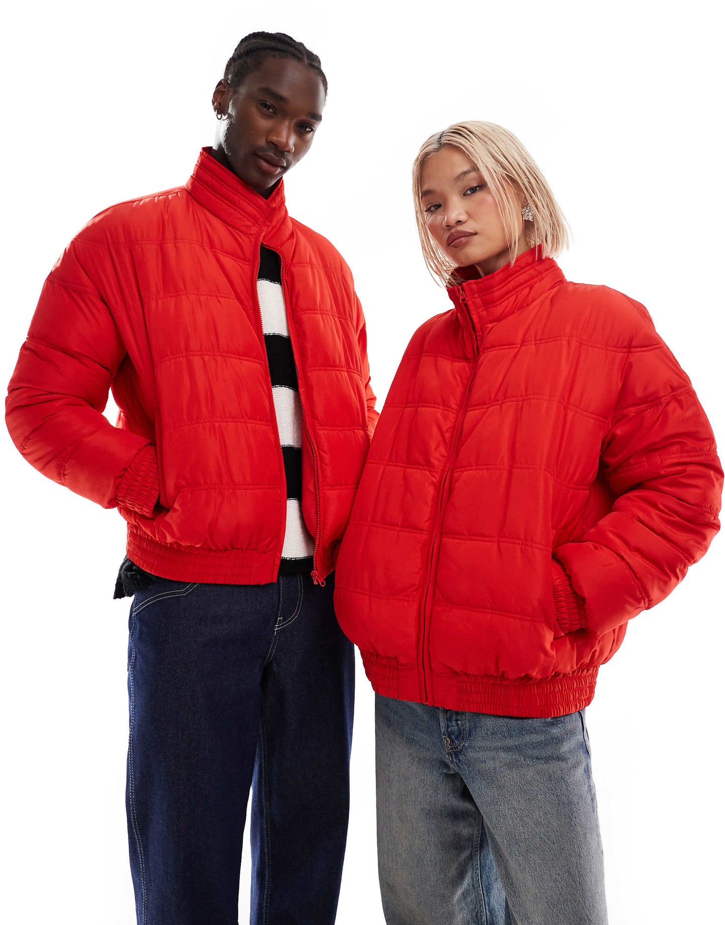Unisex Zip Through Puffer Jacket
