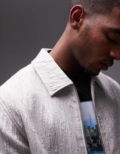 Premium Textured Harrington Jacket