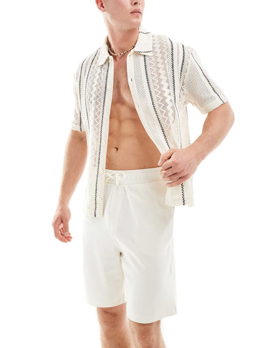 Textured Abstract Stripe Shirt