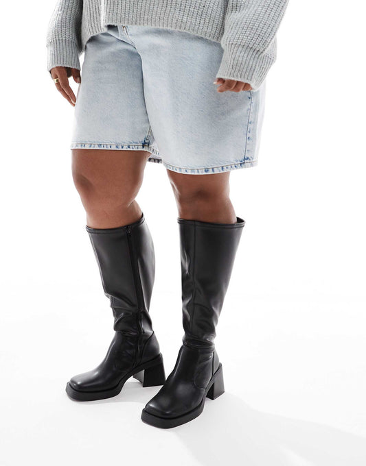 Curve Charlotte Heeled Knee Boots