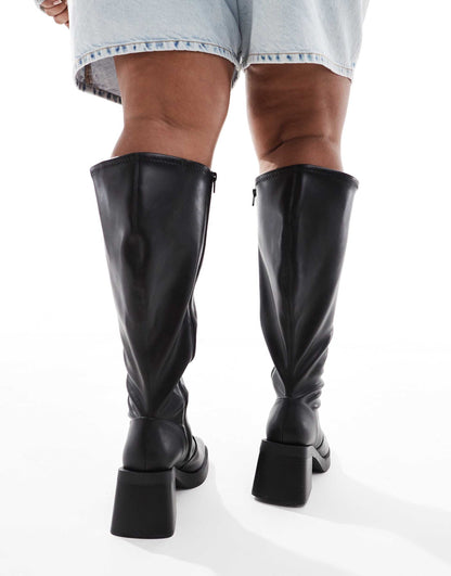 Curve Charlotte Heeled Knee Boots