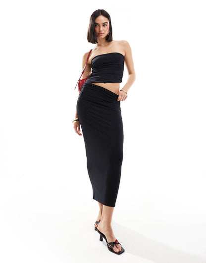 Polyamide Sculpt Midi Skirt Co-Ord