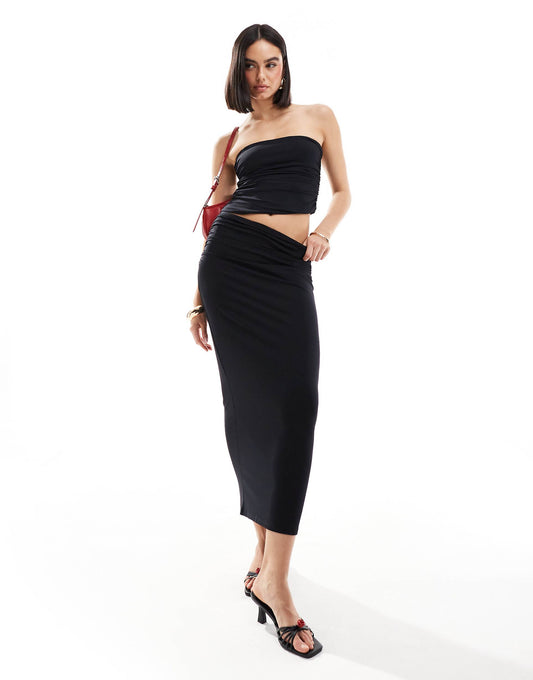 Polyamide Sculpt Midi Skirt Co-Ord