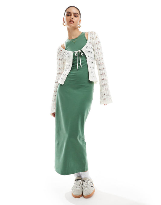 Racer Neck Midi Dress