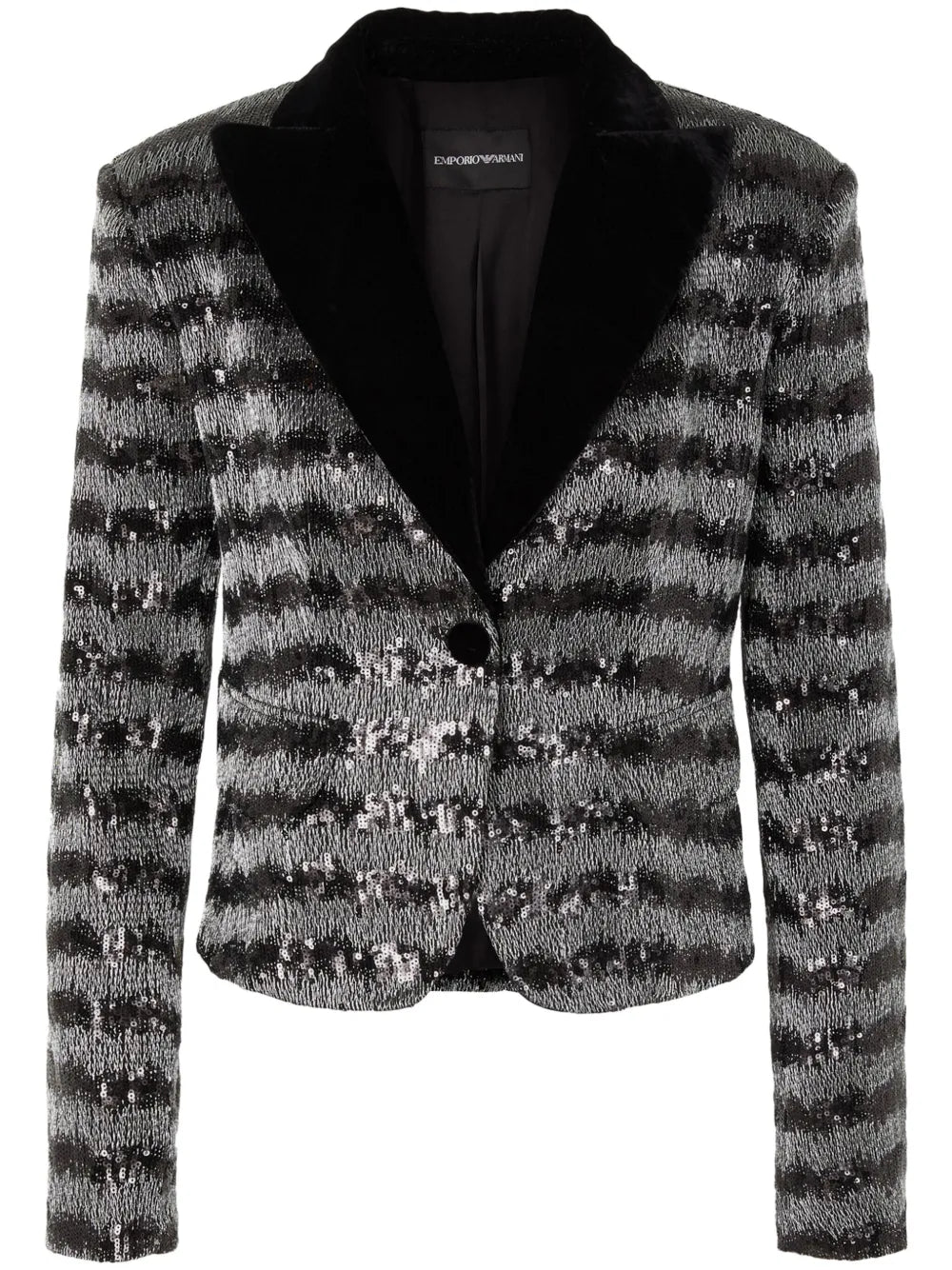 Striped Sequin Cropped Blazer