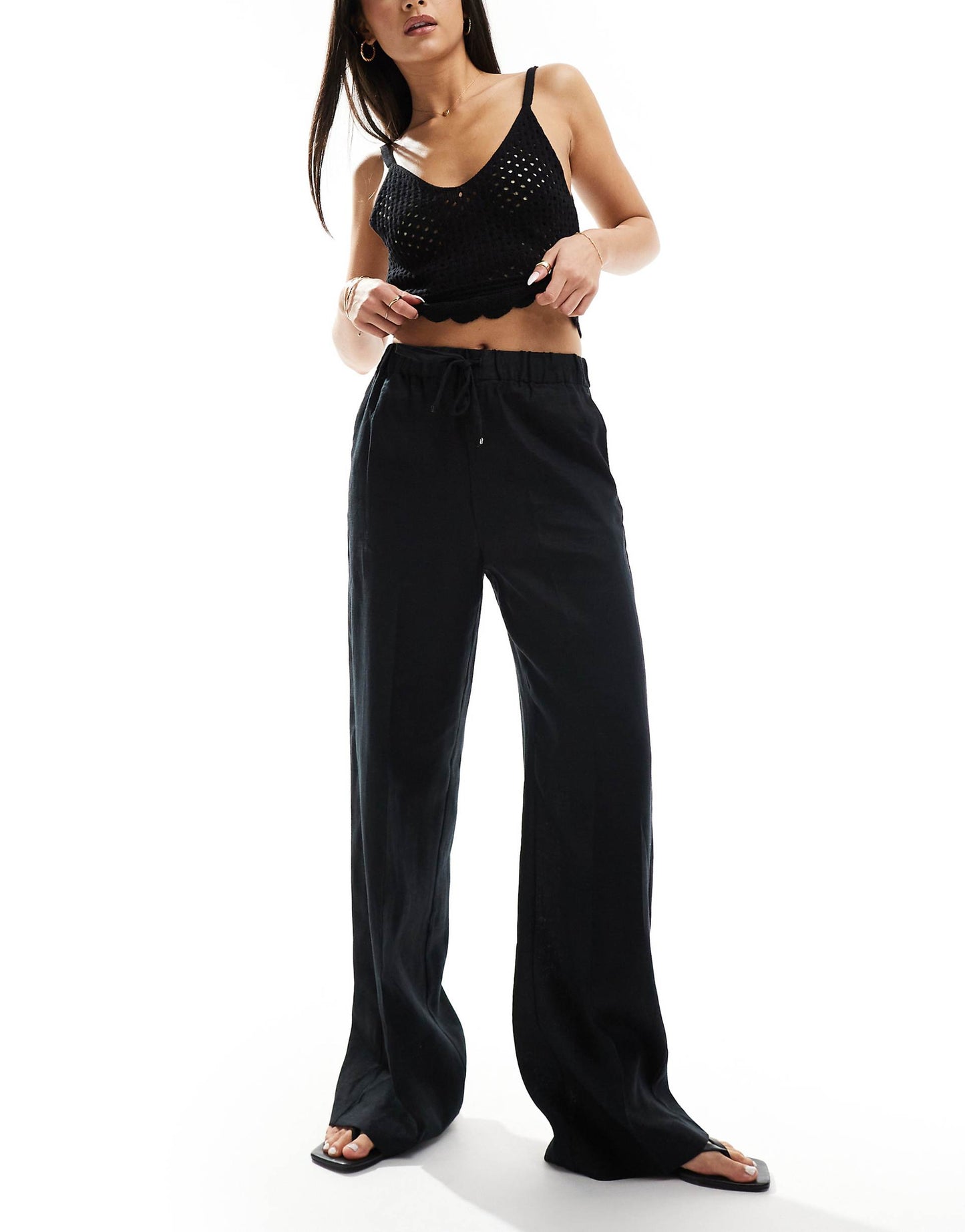 Linen Drawstring Trousers