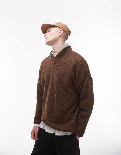 Oversized V Neck Jumper