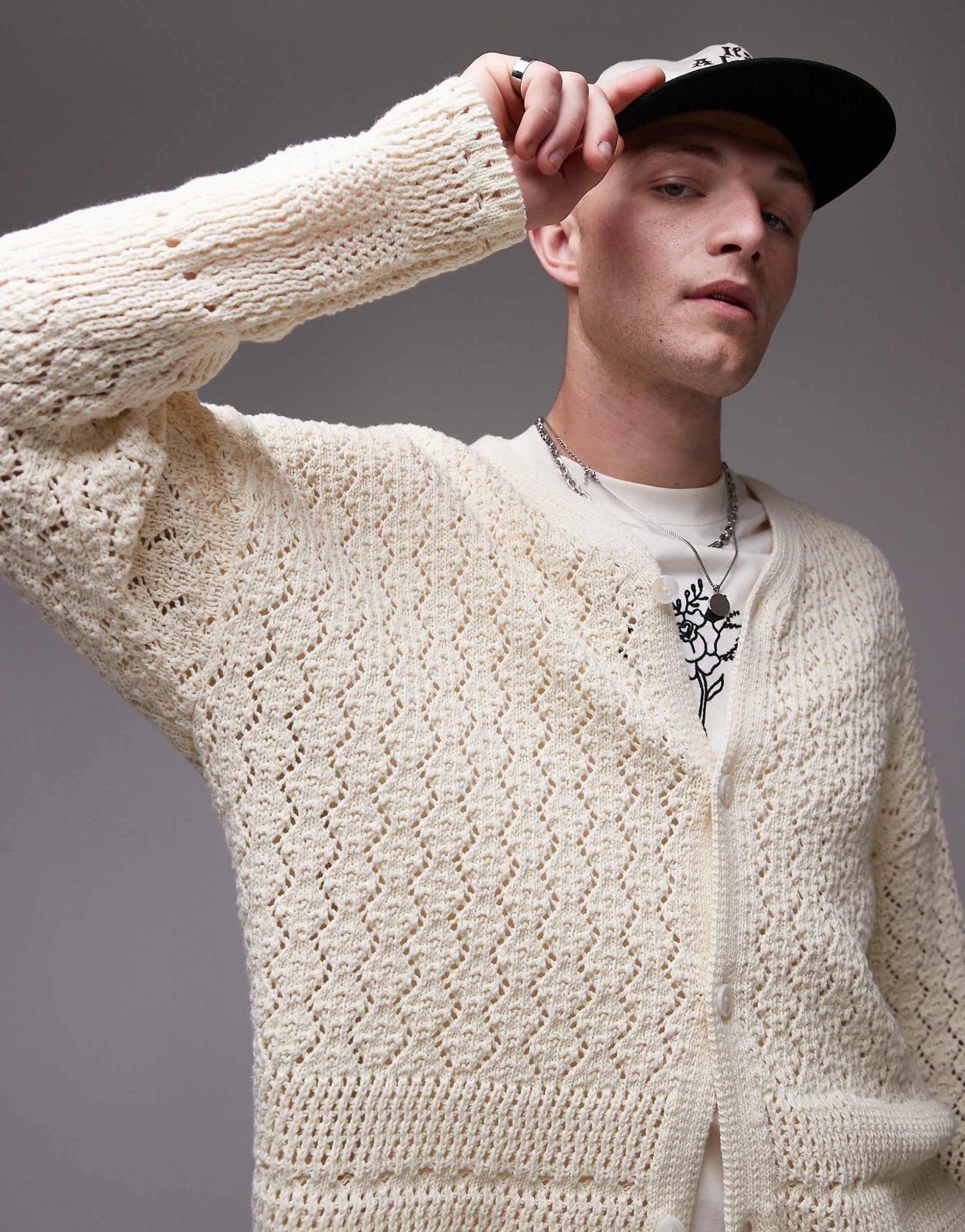 Knitted Crochet Cardigan With