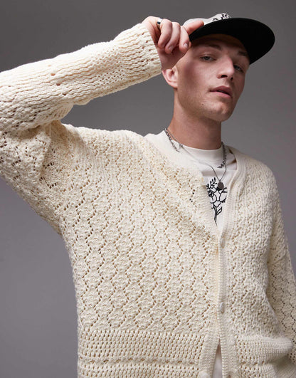Knitted Crochet Cardigan With